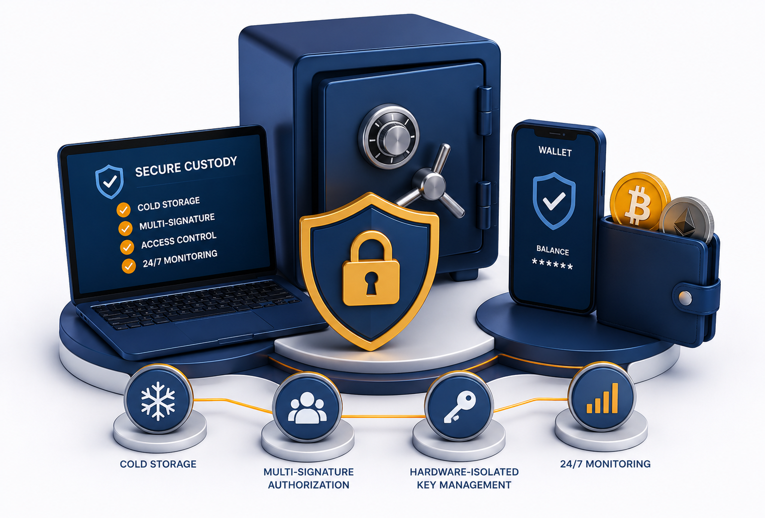 Institutional digital asset safekeeping and cold storage
